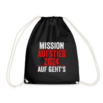 Fanshirt Wiederaufstieg 2024 Mission Aufstieg 2024 - Turnbeutel - Schwarz - Vorne