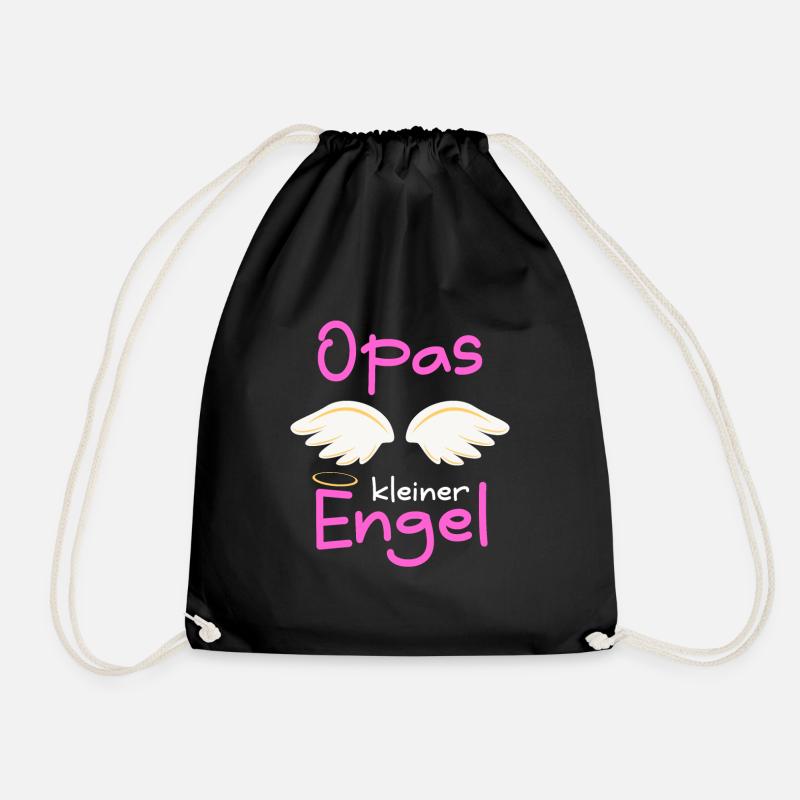 Opas kleiner Engel Enkelkind Opa Enkeltochter - Turnbeutel - Schwarz