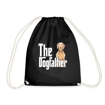 Weimaraner Dog Dad Dogfather Dogs Daddy Father Red - Drawstring Bag - black - Front