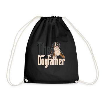 Bernese Mountain Dog Dog Dad Dogfather Dogs DaddyB - Drawstring Bag - black - Front