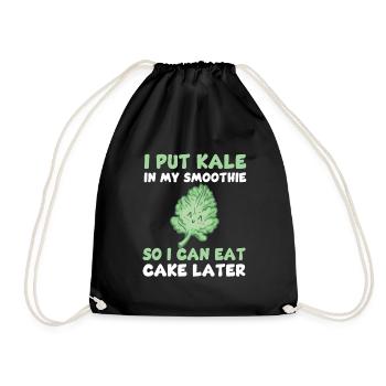 Funny kale saying - Drawstring Bag - black - Front