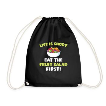 Funny fruit salad saying - Drawstring Bag - black - Front