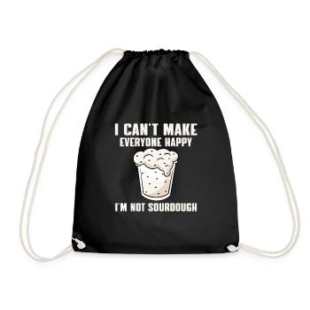 Funny sourdough lover saying - Drawstring Bag - black - Front