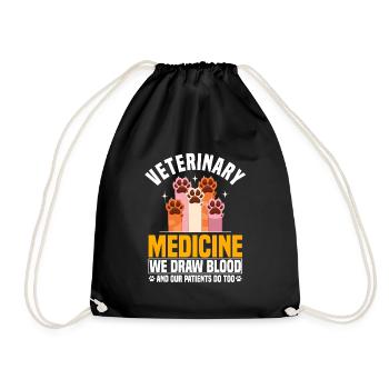 Funny Veterinary T-shirt - Drawstring Bag - black - Front