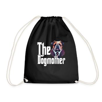 Bulldog Dog Mom Dogmother Dogs Mommy - Drawstring Bag - black - Front