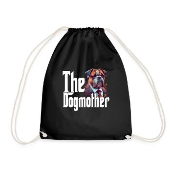 Bulldog Dog Mom Dogmother Dogs Mommy - Drawstring Bag - black - Front