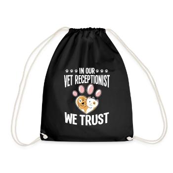 Cadeau de réceptionniste vétérinaire mignon - Sac de sport léger - noir - Devant