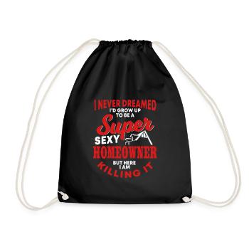 Drôle de propriétaire disant - Sac de sport léger - noir - Devant