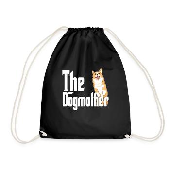Corgi Dog Mom Dogmother Dogs Mommy - Drawstring Bag - black - Front
