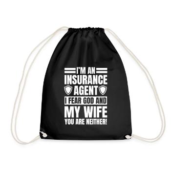 Insurance agent - Drawstring Bag - black - Front
