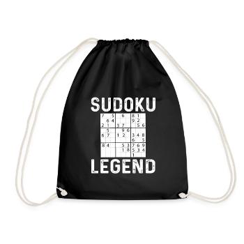 Lustige Sudoku Legende - Turnbeutel - Schwarz - Vorne