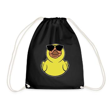 Gummi Ente Mit Sonnenbrille - Turnbeutel - Schwarz - Vorne