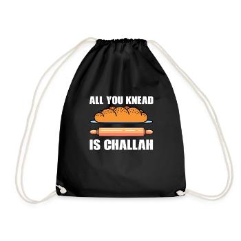Challah Backen - Turnbeutel - Schwarz - Vorne