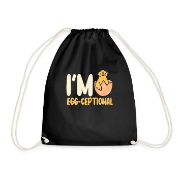 I'M Egg-Ceptional - Drawstring Bag - black - Front