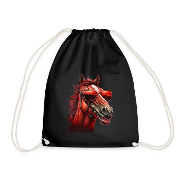 geschenk reiten pferde sonnenbrille humor - Turnbeutel - Schwarz - Vorne