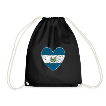 El Salvador Heart Art Design - Drawstring Bag - black - Front