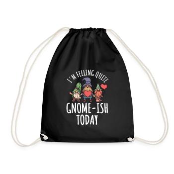 Funny garden gnome pun - Drawstring Bag - black - Front