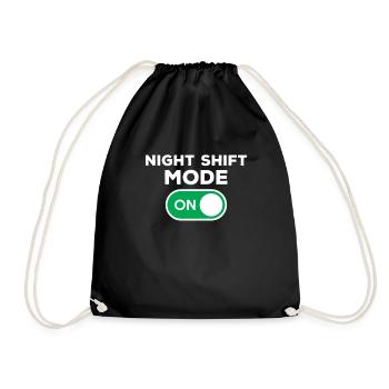 Night Shift Mode On - Drawstring Bag - black - Front