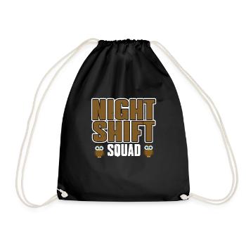 Cute night shift troupe - Drawstring Bag - black - Front