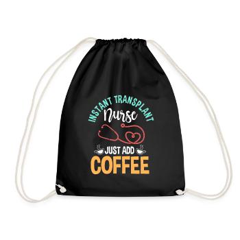 Transplantationskrankenschwester Liebt Kaffee - Turnbeutel - Schwarz - Vorne