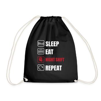 T-shirt drôle de Night Shift - Sac de sport léger - noir - Devant