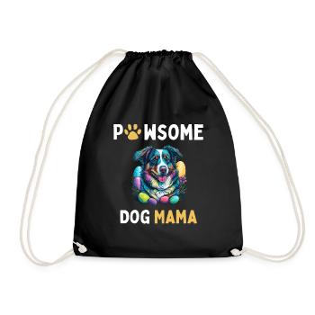 Australian Shepherd Easter Egg Hunter Mama Costume - Drawstring Bag - black - Front