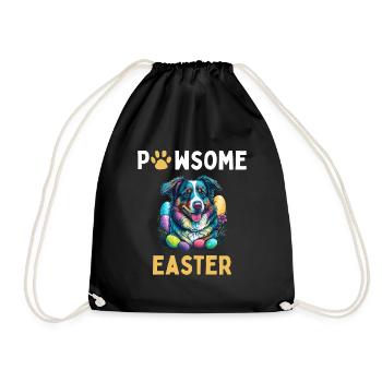 Australian Shepherd Easter Egg Hunter Gift Costume - Drawstring Bag - black - Front