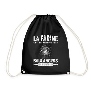 Humour Boulanger Farine Paillettes - Sac de sport léger - noir - Devant