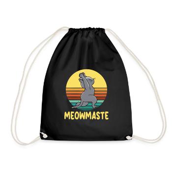 Chemise de chat de yoga Meowmaste drôle - Sac de sport léger - noir - Devant