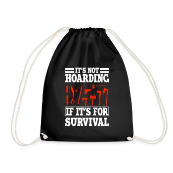 Funny survival expert - Drawstring Bag - black - Front