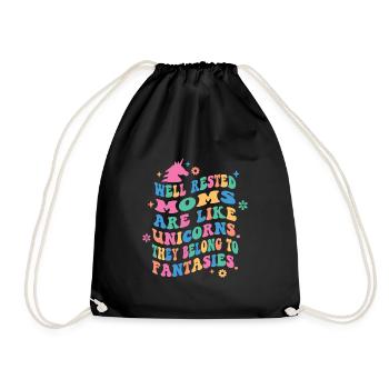 Les mamans bien reposées sont comme des licornes Citation drôle - Sac de sport léger - noir - Devant