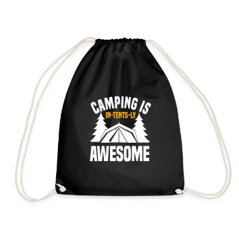 Camping Ist In Zelten Genial - Turnbeutel - Schwarz - Vorne