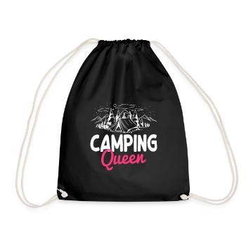 Fun Camping Queen - Drawstring Bag - black - Front