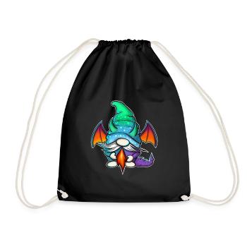 Gnome Gnome's Dragon - Drawstring Bag - black - Front