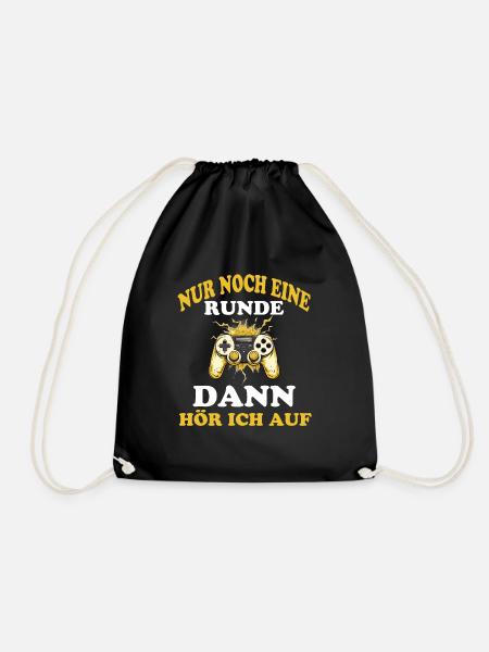 Gaming Spruch Gamer Sprüche - Turnbeutel - Schwarz