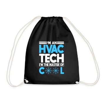 Funny HVAC technician clothing - Drawstring Bag - black - Front