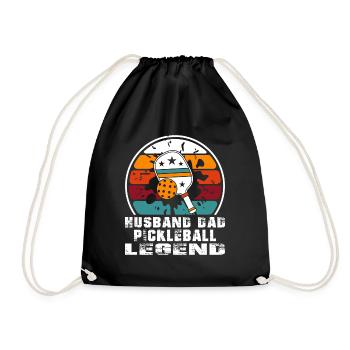 Husband Dad Pickleball legend - Drawstring Bag - black - Front