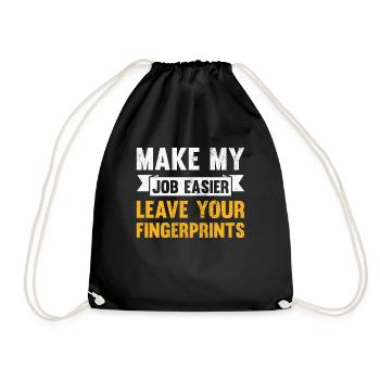 Make my job easier Leave - Drawstring Bag - black - Front
