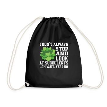 Funny Succulent Saying Love Botany - Drawstring Bag - black - Front
