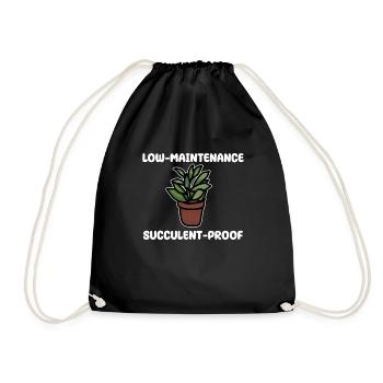 Funny Succulent Shirt - Drawstring Bag - black - Front