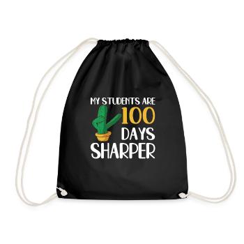 Cactus 100e jour à l’école pour les enseignants - Sac de sport léger - noir - Devant