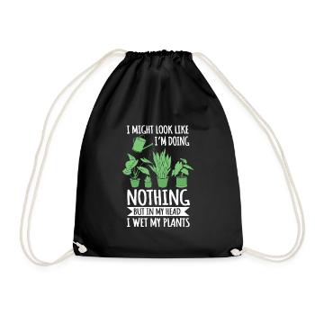 Funny Gardener Plants Design - Drawstring Bag - black - Front