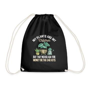 Funny Plants Lover and Garden Saying - Drawstring Bag - black - Front