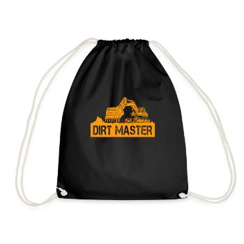 Dirt Master Design Excavator Driver - Drawstring Bag - black - Front