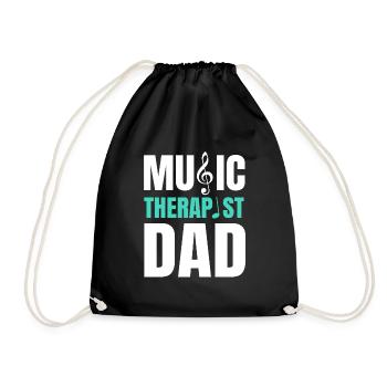 Music Therapist Dad Shirt Father's Day - Drawstring Bag - black - Front