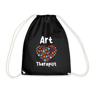 Kunsttherapeut Herz - Turnbeutel - Schwarz - Vorne