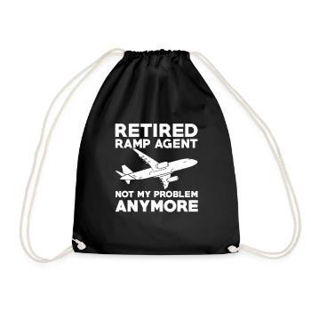 Ramp agent retired no longer my problem - Drawstring Bag - black - Front
