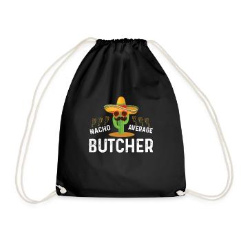 Funny Nacho Average Butcher Mexican Fiesta - Drawstring Bag - black - Front