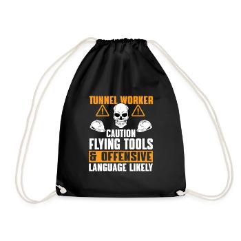 Great humor from the tunnel workers - Drawstring Bag - black - Front