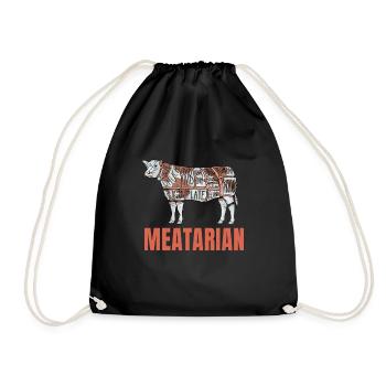 Fleisch Fan Meatarian - Turnbeutel - Schwarz - Vorne